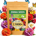 LUOJIBIE Zinnia Seeds, 13000+ Bulk Pack Mixed Colors Large Blooms Seeds, California Giant Zinnia Seeds for 2026, High Germination Non-GMO, Wildflower Seeds for Planting Indoor Outdoor, Open Pollinated by LUOJIBIE