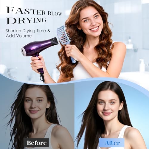 Hair Brush for Women with Hair Clips, Professional Curved Vent Brush for Faster Blow Drying & Detangling for Curly Thick Fine Wet or Dry Hair, Ideal Birthday, Mothers Day, Christmas Gift for Her - Image 3