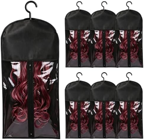 6PCS Wig Storage Hair Extensions Holder Black Color by NEYQ
