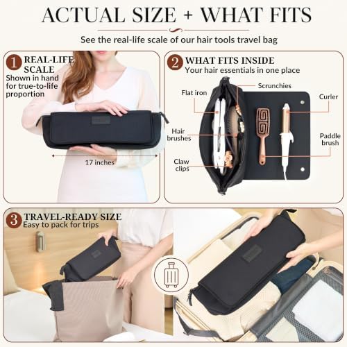 BAREFOOT CARIBOU Hair Tools Travel Bag and Heat Resistant Mat (Mesh Black) - Image 2