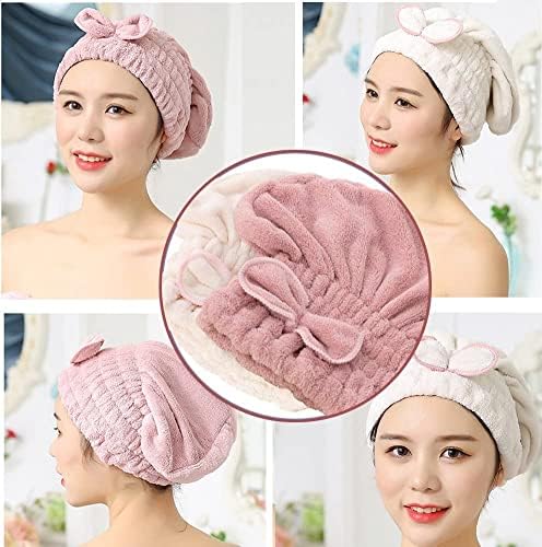Jseng 3PC Microfiber Hair Towel Caps, Extreme Soft & Ultra Absorbent, Fast Drying Hair Drying Caps Towel Turban Wrap for Wet Hair Women - Image 2