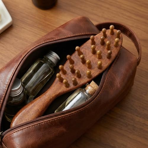 Sandalwood Loc Brush For Dreads, Wooden Round Dreadlock Scalp Comb Dread Massager Dandruff Head Curly Pro Scrubber Defining Long Teeth No Static For Wet Dry Hair Scalp Care And Hair Styling Brown - Image 4