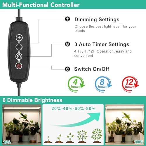 FOXGARDEN Grow Light Stand, Advanced LED Plant Growth Lighting with 4/8/12H Timer, 6 Dimming Options, and Adjustable Height - Optimal for Indoor Plants in Seedlings, Vegetative, and Flowering Phases - Image 2