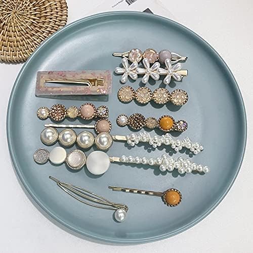 Mehayi 20 PCS Pearls Hair Clips Fashion Korean Style Acrylic ResinHairpins / Barrettes for Women and Ladies Girls Headwear Styling Tools Hair Accessories Bobby Pins - Image 3