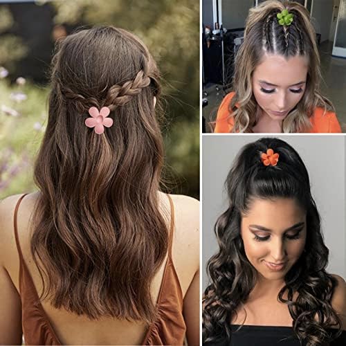 12 PCS Small Flower Hair Claw Clips for Women Kids Girls Teens, 1.37 Inch Mini Jaw Clips Clamps Nonslip Clip/Hair Accessories Tiny hair clips(6 Colors) - Image 5