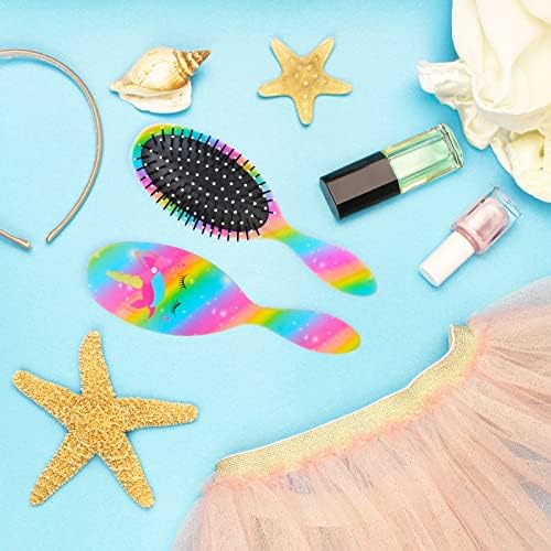 Kids Hair Brush Girls, Toddler Wet Dry Detangling Hair Brush for Curly Thick Hair Pain-Free Comb Girls Kids Women Unicorn Mermaid - Image 6