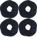 IVARYSS Super Towel Scrunchies for Drying Hair, Absorbent and Soft Microfiber for Frizz Free, Large Thick Ponytail Holder Wet Hair Accessories for Women and Girls, 4 PCS (Black) by IVARYSS