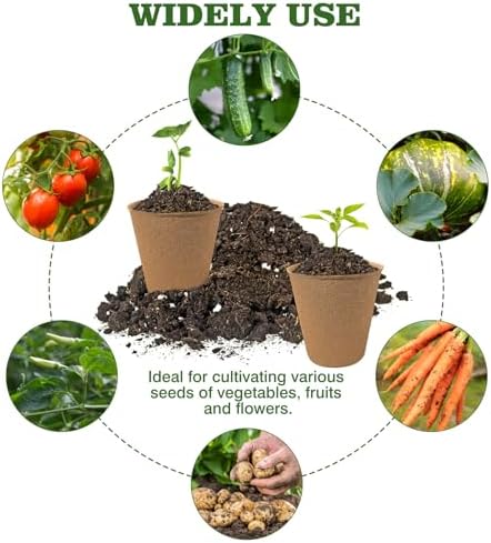 INCIKITI Biodegradable Peat Pots for Seedling - 120 Pack 3.15 inch Biodegradable Plant Seed Starters Kits with 30 Plant Labels, Garden Germination Nursery Pots for Flower Vegetable Seed Germination - Image 5