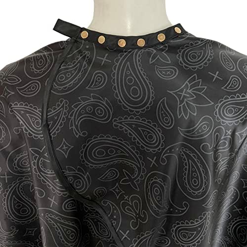 Pelocapa Barber Cape for Men, Haircut Cape with Snaps, Professional Salon Cutting Cape, Large Waterproof Hairdressing Cape Gown Apron for Hairstylist- 63”× 56”(Black Pattern) - Image 2