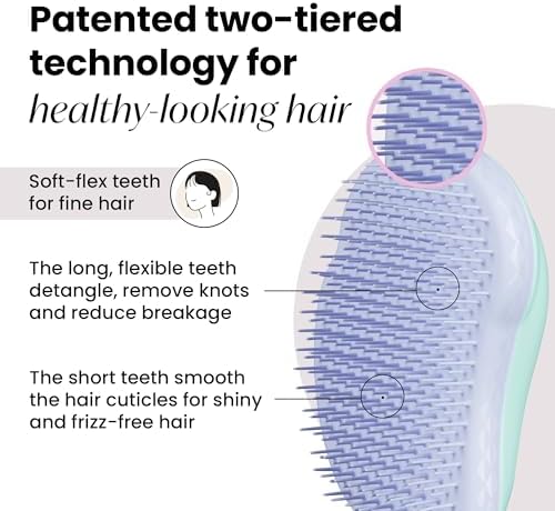 Tangle Teezer Original Detangler Brush for Fine & Fragile Hair, Mint Violet - Image 2