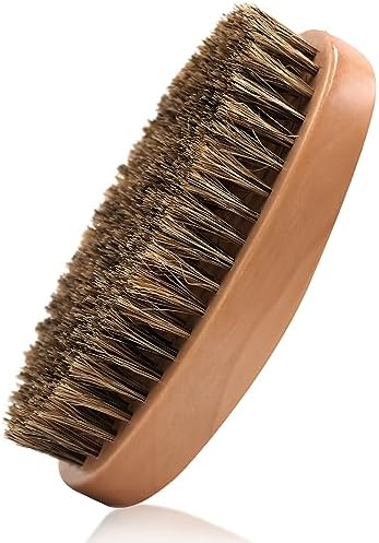 Boar Bristle Hair Beard Brush for Men - Small Soft Beard Brush, Pocket Travel Men's Wooden Mustache Brush by KootinnUSOnline