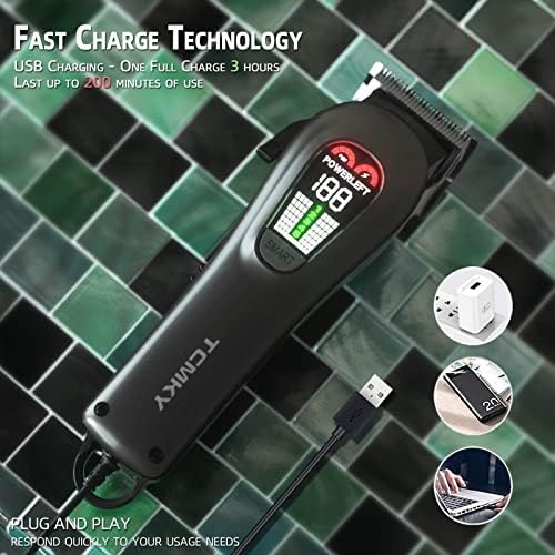 TCMKY Hair Clippers for Men Barber Clippers Rechargeable Hair Trimmer Kit - Image 6