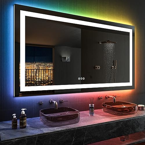 LOAAO 72"X40" RGB LED Bathroom Mirror with Lights, UL Listed - Image 2