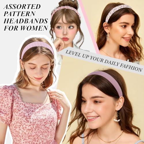 Cute Pink Coquette Floral Headbands Head Bands for Women Girls - Image 4