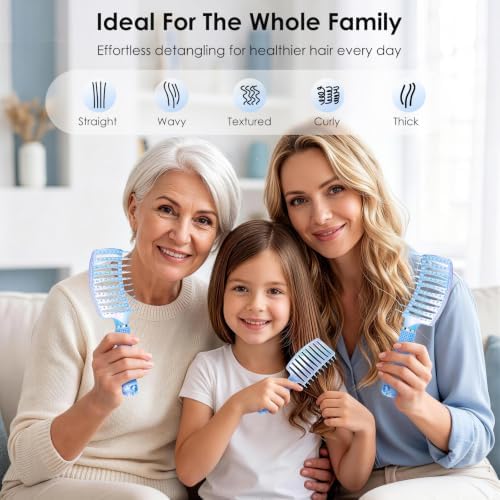 Hair Brush, Large & Mini Curved Vented Detangler Brushes for Women Girls - Image 6