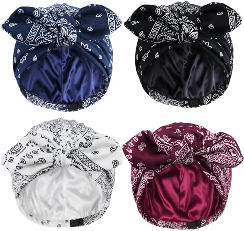 Ababalaya Satin Lined Beanies for Women Chemo Headwear Sleep Cap by Ababalaya