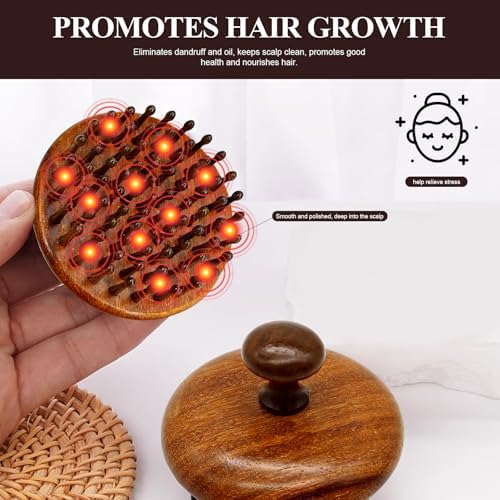 Wooden Scalp Massage Comb, 54-Tooth Scalp Massager Comb for Gentle Head Massage, Hair Oil Distribution and Wet or Dry Scalp Care - Image 4
