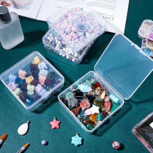 Jetec 18 Pieces Small Clear Plastic Storage Box, 3.7 x 3.7 x 1.2 Inch - Image 7