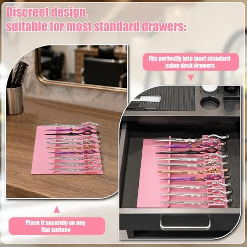 10-Slot Scissor Holder, Professional Salon Shear Holder Organizer for Barbers and Stylists, Space-Saving Desktop or Drawer Storage Rack for Hair Shears up to 9 Inches - Image 3