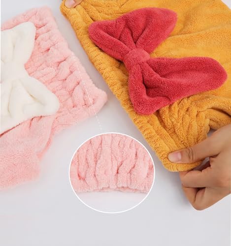 Microfiber Hair Towels Wrap Hair Drying Cap for Women 4pcs Colors - Image 4