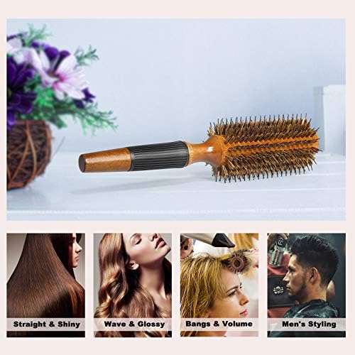 BESTOOL Round Brush for Drying, Boar Bristle Hair Brush, Large Round Style Brush for Women and Men, Smoothing, Curling, Adding Shine (2.5 Inch) - Image 5