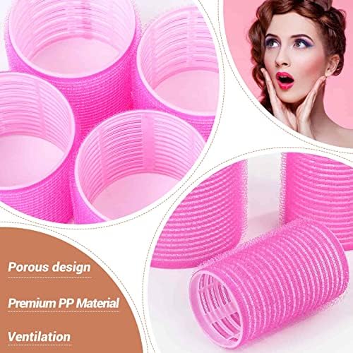 Self Grip Hair Rollers Curlers Set - 24 Pieces with 3 Sizes (4 Jumbo, 4 Large, 4 Medium) and 12 Clips for Volume on Long, Short, Thick, or Fine Hair - Image 4