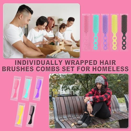 50 Hair Brush and Combs Bulk Individually Wrapped Disposable Hair Combs - Image 6