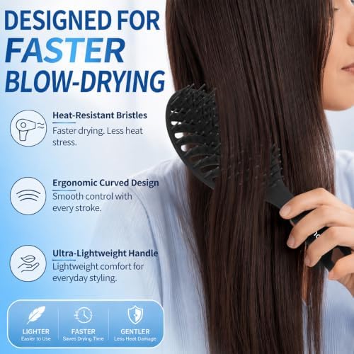 Vented Detangling Brushes for Wet & Dry,Curly Straight Thick Hair - Image 7