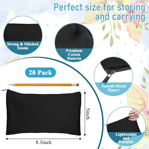 Legigo Blank Canvas Bags Zipper Pouch Makeup Bags Pencil Pouch Bulk - Image 2