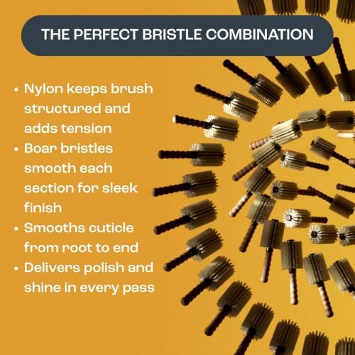 Dom Dom Round Hair Brush, Boar & Nylon Bristles for Blowouts, Large 2.5in - Image 5