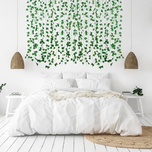 Freyalife Fake Vines for Room Decor(24Pack168Ft) Aesthetic Artificial Plant Ivy Leaves Hanging Greenery Garlands for Home Bedroom Wall Wedding Christmas Party Office patio Indoor, Outdoor Garden Décor - Image 5
