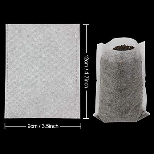 Augshy Nursery Growing Bags, 400pcs Fabric Plant Bags, Non-Woven Plants Grow Bags, Seeding Starter Bag Seedling Plants Pots Home Garden Outdoor Greenhouse Supplies - Image 2
