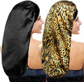 2 Pieces Long Silky Satin Sleep Bonnet for Curly Hair, Long Dreadlocks and Braids Hair Bonnets for Hair Care by YOHITOP