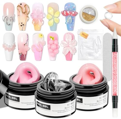 Sculpting Gel for 3D Nail Art Gel Non Stick Hand Solid Builder Gels by SUPWEE