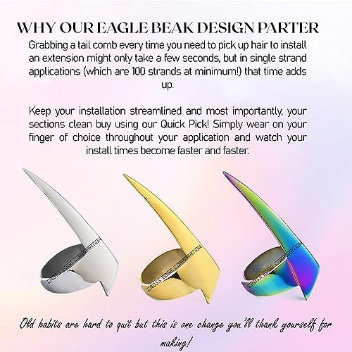 Quick Braid Aid Finger Parting Tool & Sectioning Set - Stainless Steel Braiding Tools for Durable Wig & Hair Extensions Installation, Beader (2pcs Gold) - Image 7