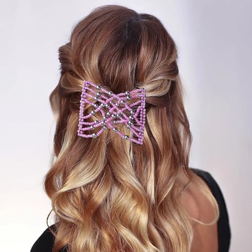 5 Pieces Stretchy Magic Comb Adjustable Elastic Hair Clip for Women Girls No Crease Pins Vintage Bun Maker Accessories for Curly Thick Wavy Hair Ponytail - Image 4