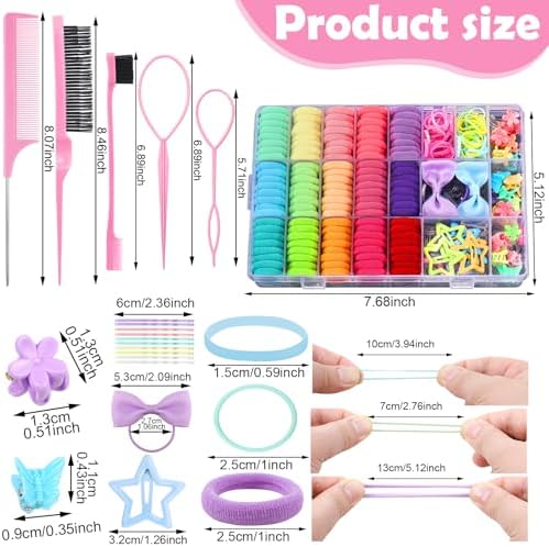 auroray Toddler Hair Accessories, Cotton Toddler Elastic Hair Ties Baby Hair Ties with Hair Clips Hair Tail Tools, Girls Hair Accessories for Girls Baby Toddlers Kids - Image 2