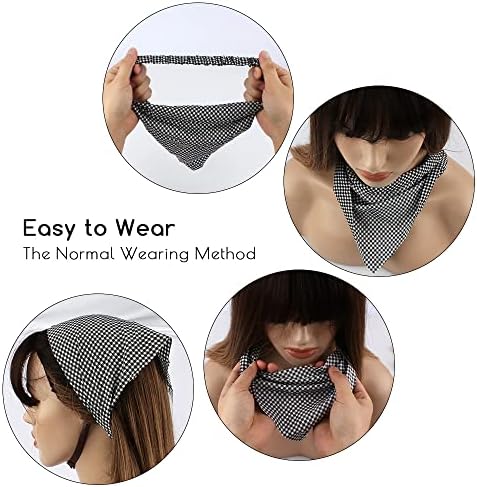 TOBATOBA Lattice Hair Scarf Headband 5 Pcs for Women Girls - Chiffon Head Kerchief Elastic Bandana Hair Accessories - Image 5