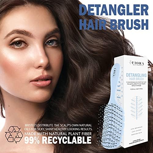 Fiora Naturals Detangler Brush for Wet and Dry Hair, Soft Detangling Brush - Image 5