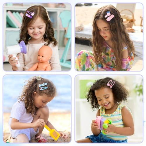 56 pcs Girl Hair Clips Cute Clips for Toddler Girls Hair Accessories for Kids Rabbit/Flower/Bow Colorful Patterns - Image 6