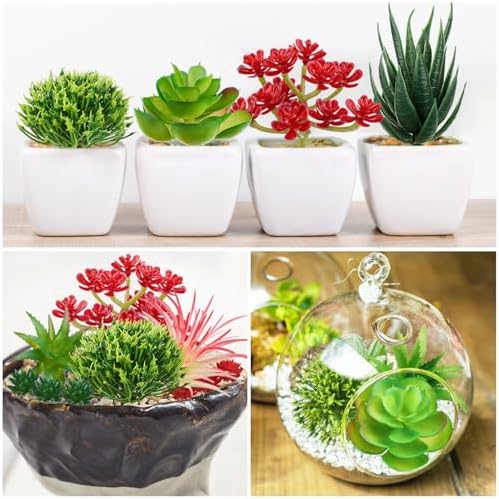 QUOZUO Artificial Succulents Plants, 16pcs Fake Succulents Plant for DIY Home Floral Wall Garden Office Party Decoration Colorful (Unpotted) - Image 7