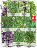 Seed Needs Basil Seeds Variety Pack of 8 Herbs for an Indoor Outdoor Garden by SeedNeeds