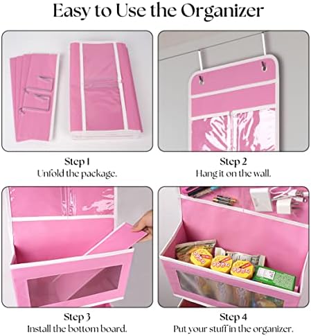 GCreation Over Door Organizer for Bedroom Bathroom Pantry, 5 Shelf Pink - Image 4
