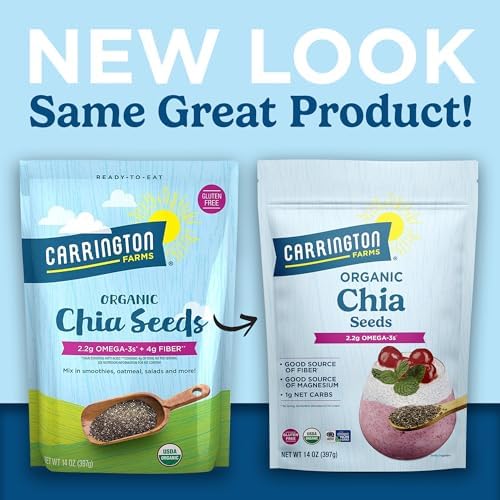 Carrington Farms Organic Chia Seeds, Gluten Free, USDA Organic, 14 Ounce (Pack of 6) - Image 3