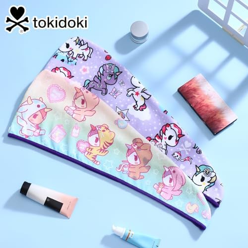 tokidoki Microfiber Hair Towel, Unicorno Hair Wrap,2 Pack Hair Dryer Towels - Image 5