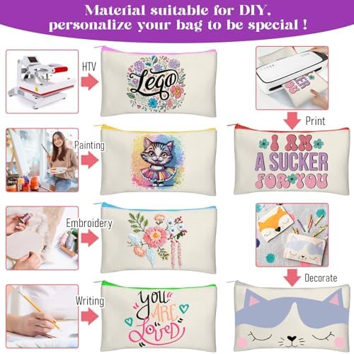 Legigo Blank Canvas Bags Zipper Pouch Makeup Bags Pencil Pouch Bulk - Image 6
