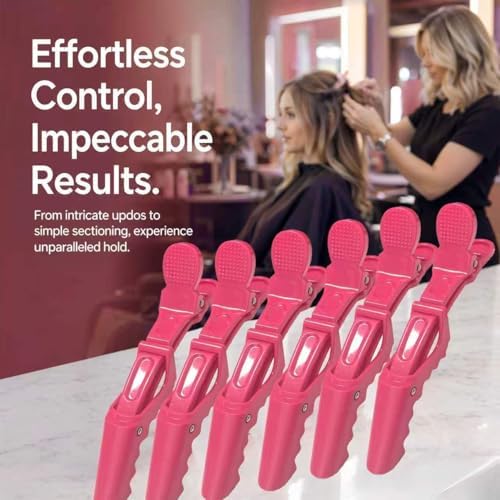 30 Pack Alligator Hair Clips, Sectioning Clips for Salon Coloring, Cutting & Styling, Durable Plastic Barber Hairdressing Tools, Strong Grip Crocodile Clips for Women Men Kids (Hotpink) - Image 5