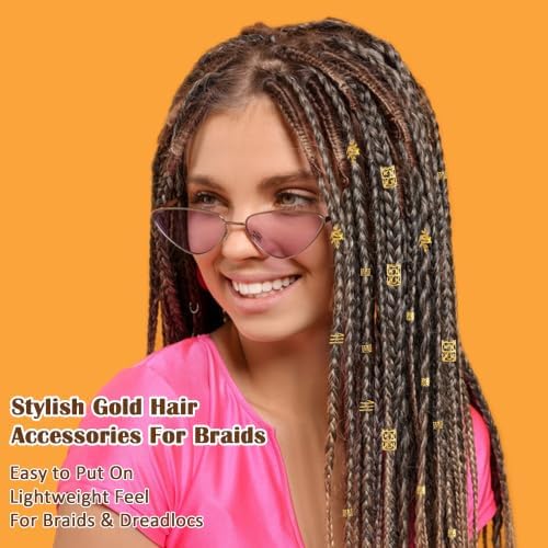 ROSYGLIMM 290Pcs Gold Hair Clips Jewelry for Braids Dreadlock Loc - Image 6