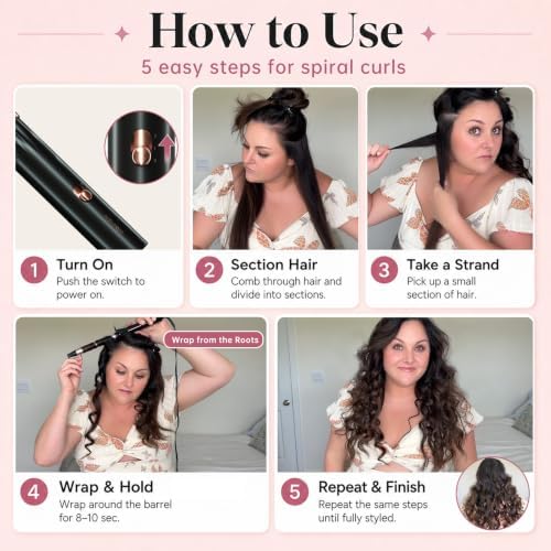Hahahope 3/4 Inch Curling Wand, Long Barrel Ceramic Curler for Tight Curls - Image 3