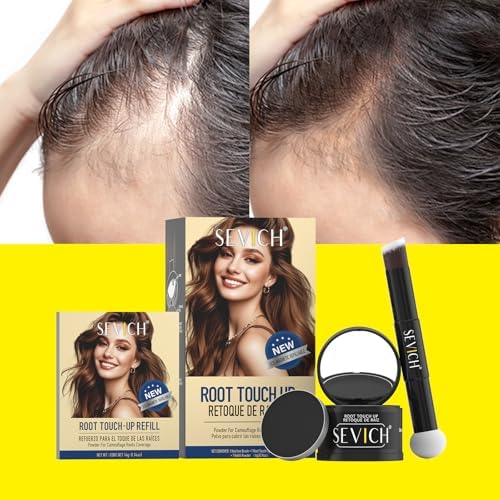 Sevich Hairline Powder, Gray Root Touch Up, Sweatproof, Light Brown - Image 6
